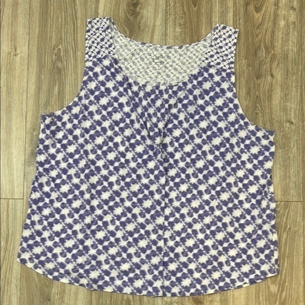J. JILL Purple and White Women's  cotton sleeveless Top size 4XL